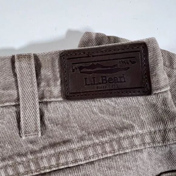 LL Bean Natural Fit Tan Canvas Flannel Lined 100% Cotton Pants Y2K Men's 40x29 - Picture 15 of 16